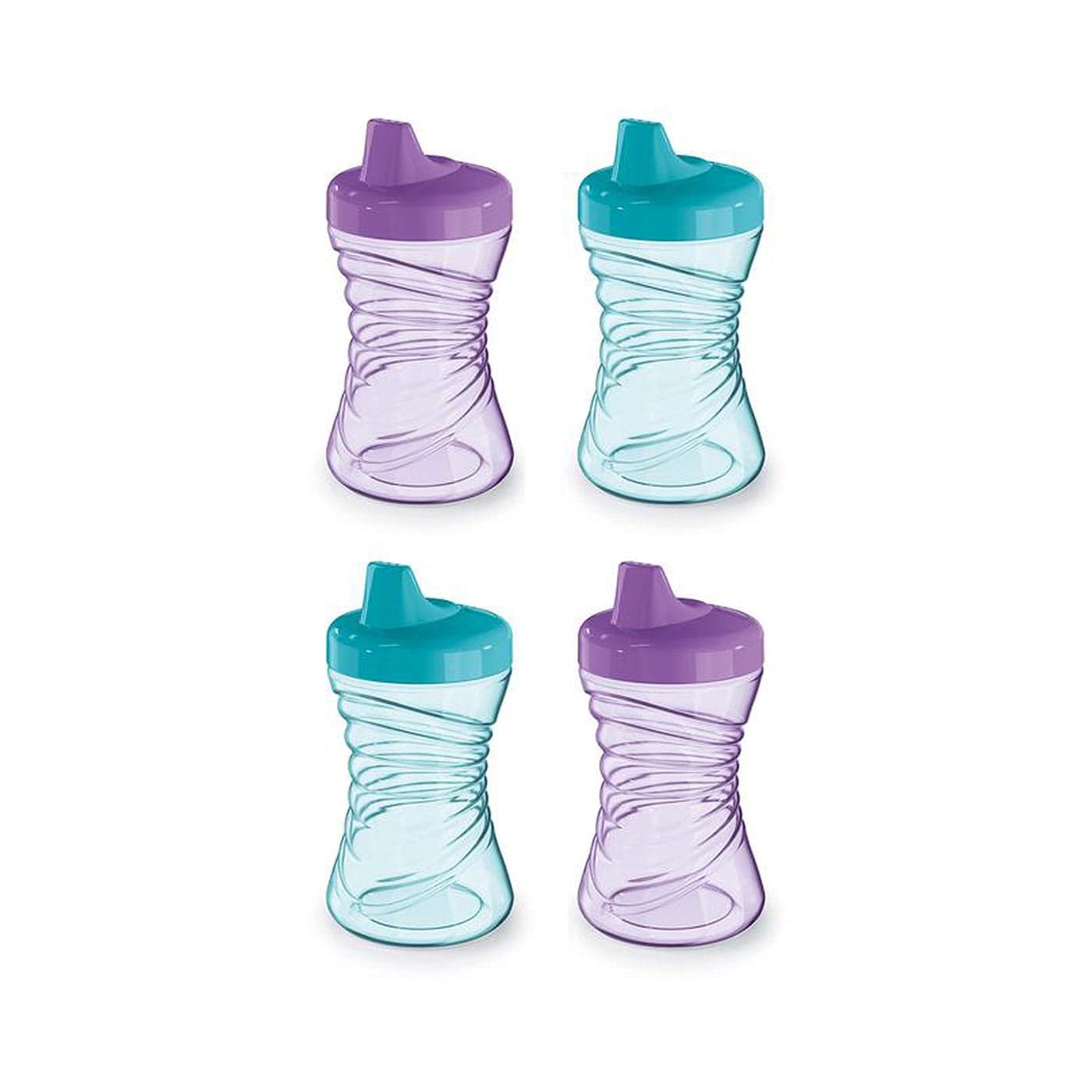 NUK Fun Grips Hard Spout Sippy Cup 10 oz Easy to Hold BPA Free Spill Proof Toddler Cup 4pk