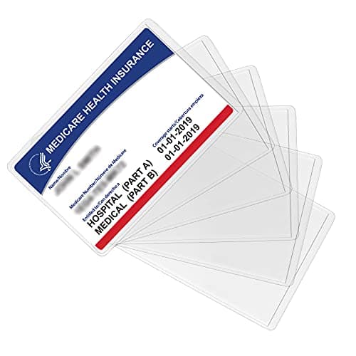 Sooez 20 Pack Card Protector Sleeves - Clear PVC Water Resistant for Credit, Business & Social Security Cards