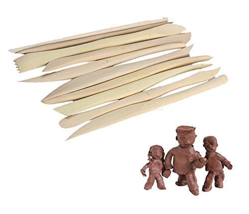 KNAFS 10pcs Wood Wooden MUD Clay Modeling Tools Set Polymer Clay Tools Sculpting DIY Pottery Ceramics Tools Sculpture Sculpt