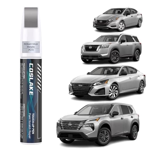 COSLAKE Car Touch Up PaintBrilliant Silver MetallicK23 for Nissan Car Paint Scratch Repair Kit Quick Easy Solution to Repair 2 in 1 Scratch Remover Pen with 2PCS Disposable Micro Applicators