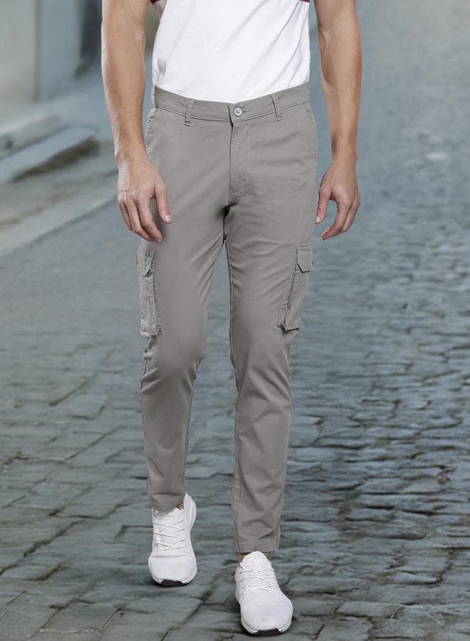 Men's Graphite Grey Tapered Fit Cargo Pants