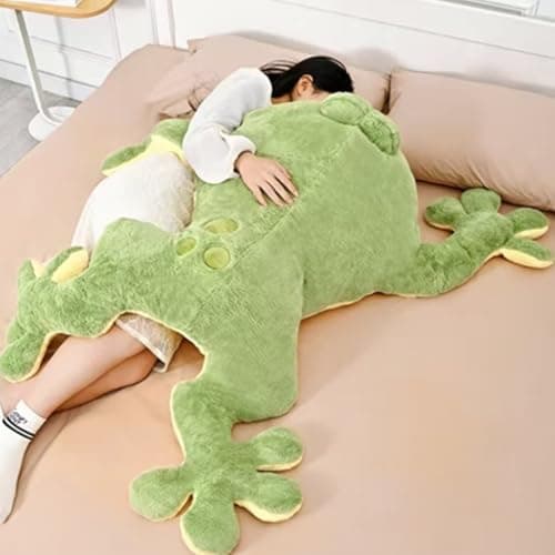Huniupore Large Frog Stuffed Animal Green Frog Plush Toy Frog Plushies Hugging Pillow Gift for Boys Girls 394in