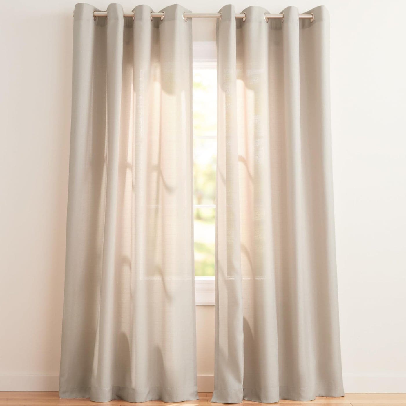 Exclusive Home Loha Linen Grommet Top Curtain Panel Pair 54x84 Beige