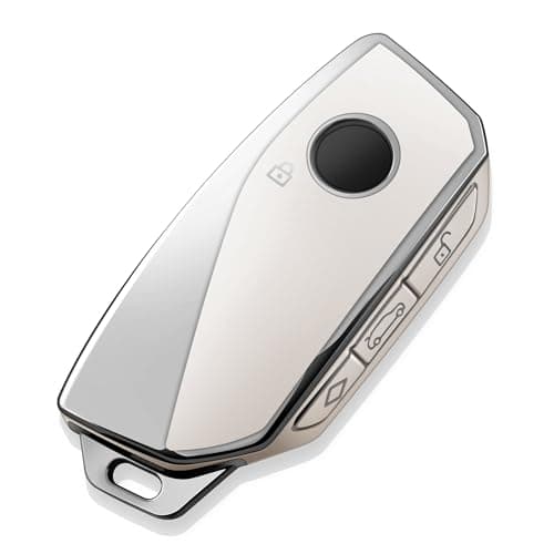 Tukellen for BMW Key Fob Cover Special Soft TPU Key Case Key Shell Compatible with BMW 2023 2024 2025 New 5/7 Series 740i 760i X1 X5 X6 X7 XM IX IX3 I5 I7 etc Key Shell (White)