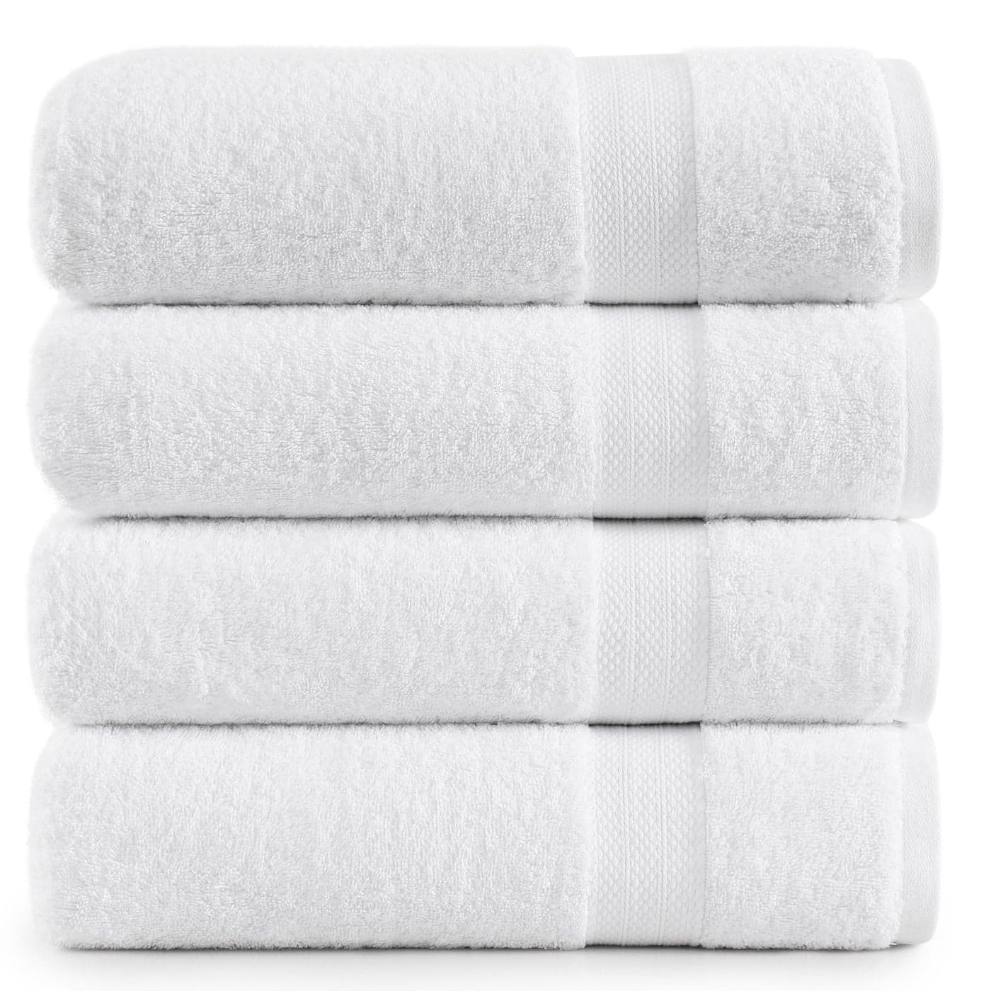 LANE LINEN Set of 4 Bath Towel 28x54 100 Ring Spun Cotton Turkish Cotton Towels for Bathroom Quick Drying Highly Soft Absorbent Shower Towel Set Hotel Spa Quality White Towel Set