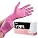 OKIAAS BlackPink Vinyl Gloves Disposable Latex Free Food Safe Powder Free 5 Mil Thickened for Cooking Cleaning Food Prep Baking Hair Dye Tattoo Large 50 Count