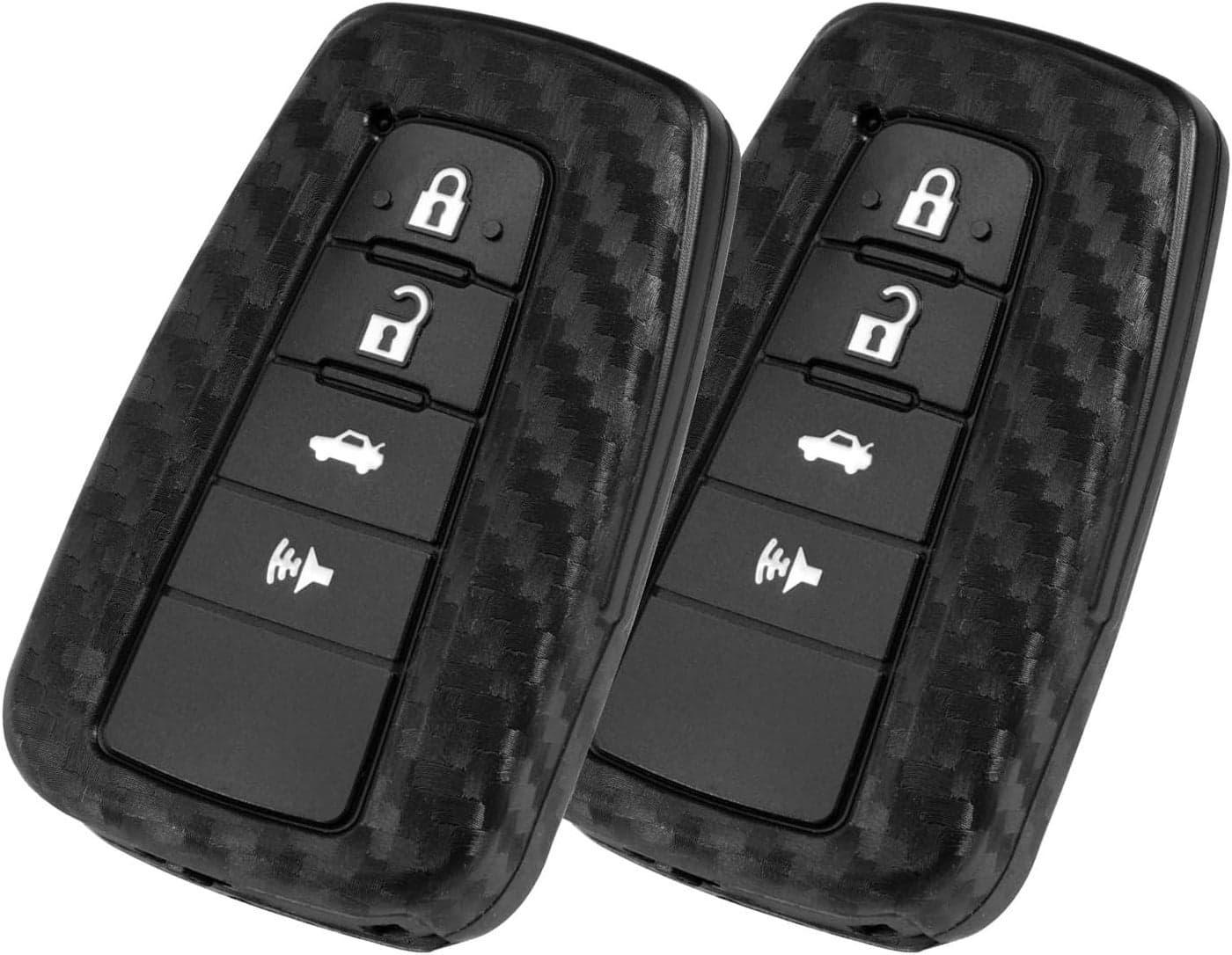WORCAS Key Fob Case - Carbon Fiber Silicone Cover (2 Pcs)