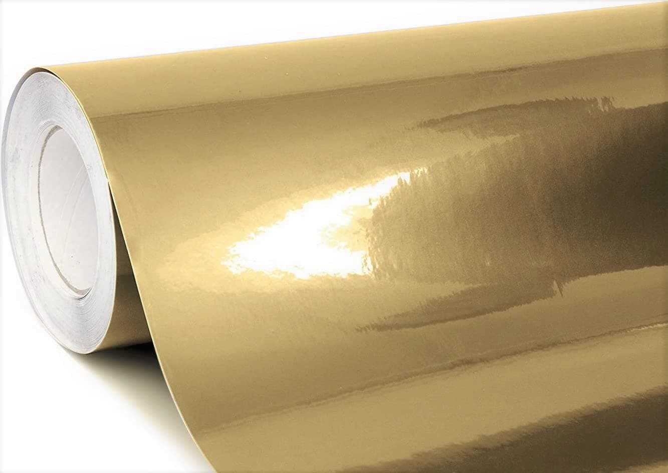 COSMOS STAR™ Vinyl Wrap Sheet for Car & Bike Self Adhesive Wrap Sticker and Decal Roll Film for Auto Car Vehicle Motorcycle Air Release (2 Feet by 10 Feet, Gold Chrome)