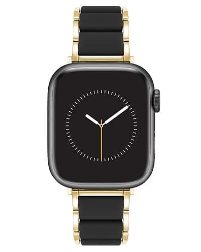 Anne Klein Silicone Fashion Bracelet for Apple Watch, Secure, Adjustable, Apple Watch Replacement Band, Fits Most Wrists