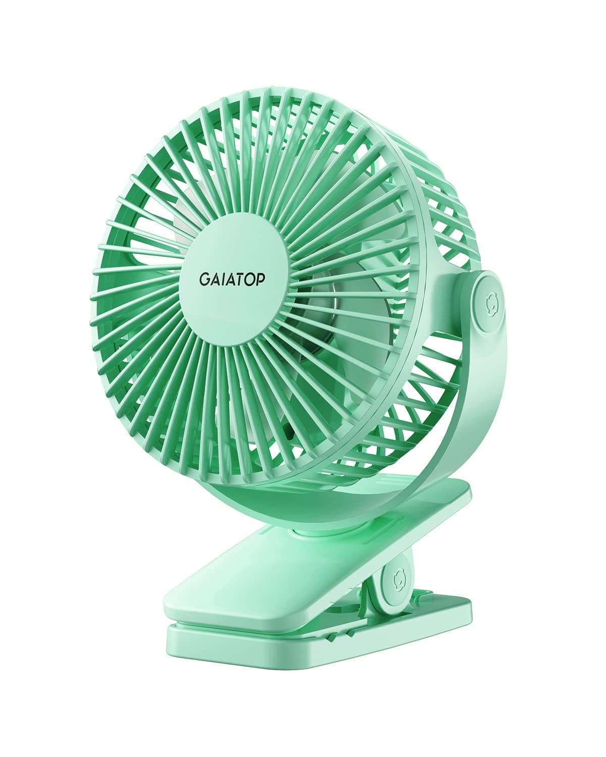 Gaiatop Portable Clip on Fan Battery Operated, Small Powerful USB Table Fan, 3 Speed Quiet Rechargeable Mini Desk Fan, 360° Rotate Personal Cooling Fan for Home Office Stroller Camping, Green