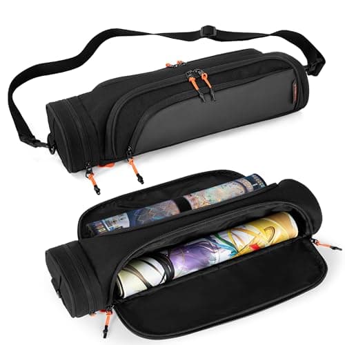Rexmica Playmat Tube Case Bag Fit for 2pcs W14x L24 Playmats Dual Gaming Playmat Tube with Dice Pocket for TCG MTG Game mat Game Play Mat Storage Container Bag with Shoulder Strap Patented