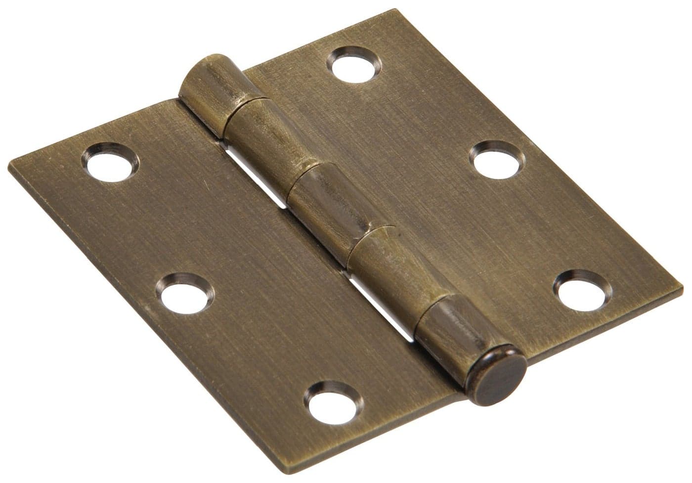 Hillman 852839 Antique Brass Residential Square Corner Door Hinges with Removable Pin 312