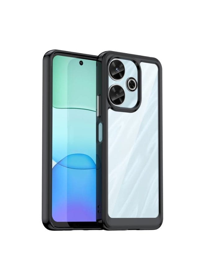 for Redmi 13 4G Case Cover, High Quality Hard Backplane Soft Border Pure and Bright Comfortable Feel Cell Phone Protective Case for Redmi 13 4G, Black