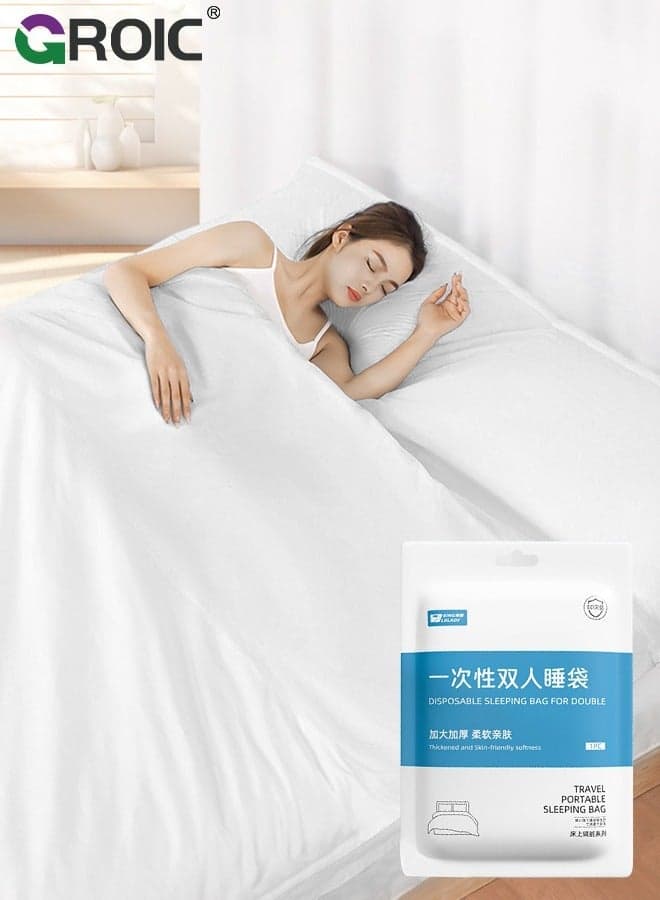 Disposable Bed Sheets,Disposable Sleeping Bag,Disposable Fitted Sheets Travel Bedding Cover for Hotel, Sheet with Quilt and Pillowcase