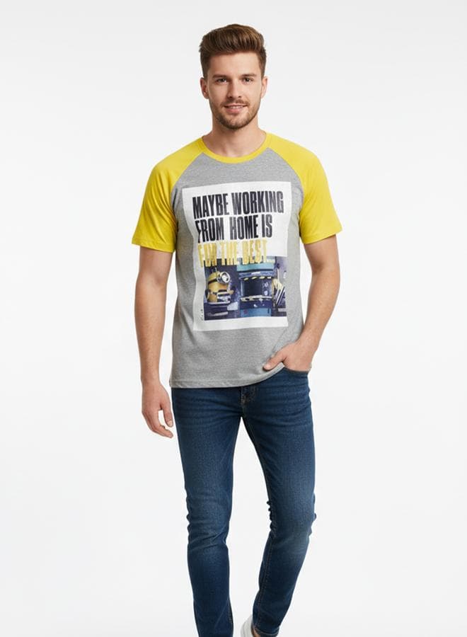 Men Graphic Raglan Sleeves T-Shirt