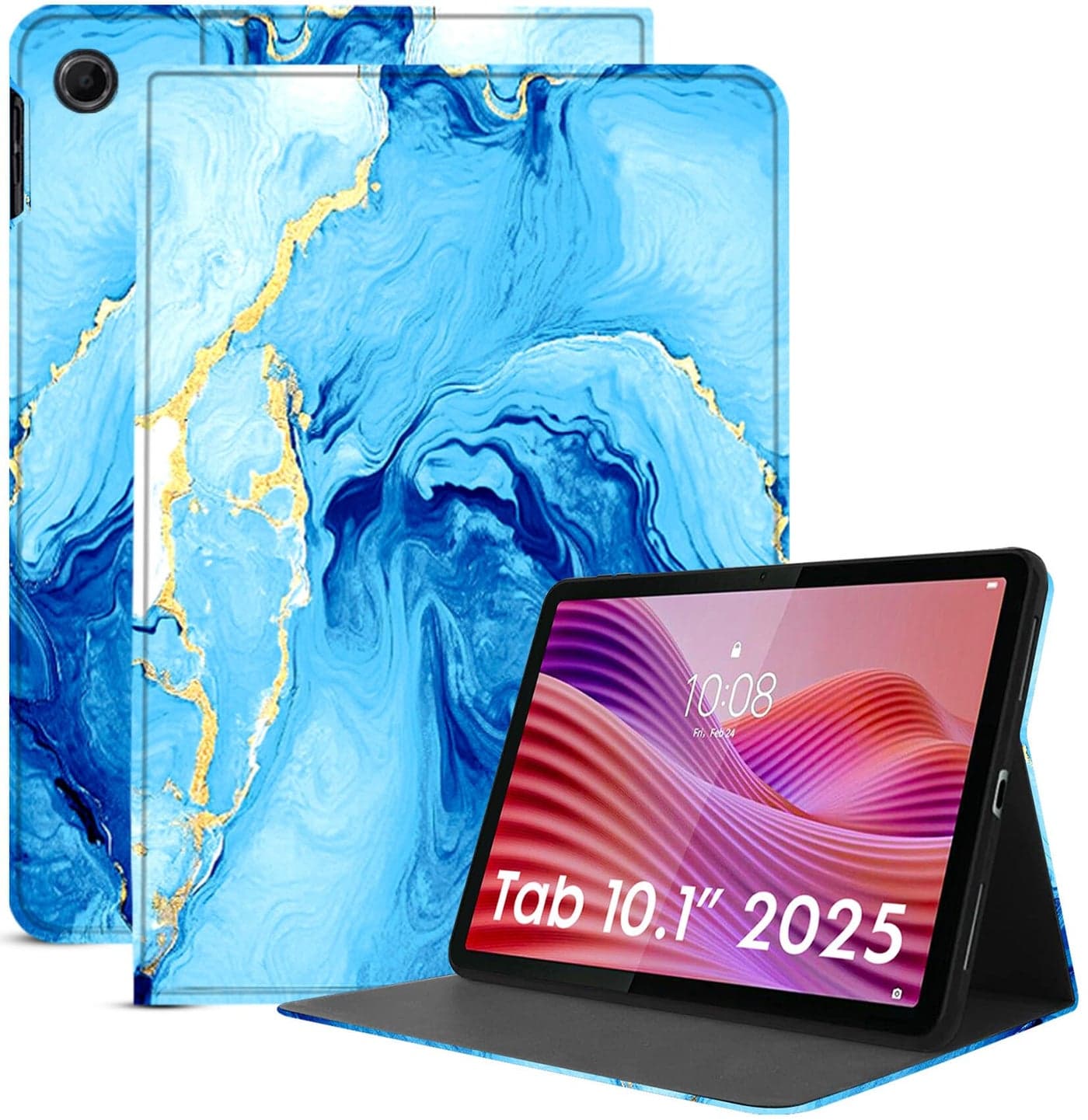 Robustrion Cover for Lenovo Tab 10.1 inch 2025 Cover Case, Folio Flip Cover Case for Lenovo Tab 10.1" Tablet Cover - Ocean Blue