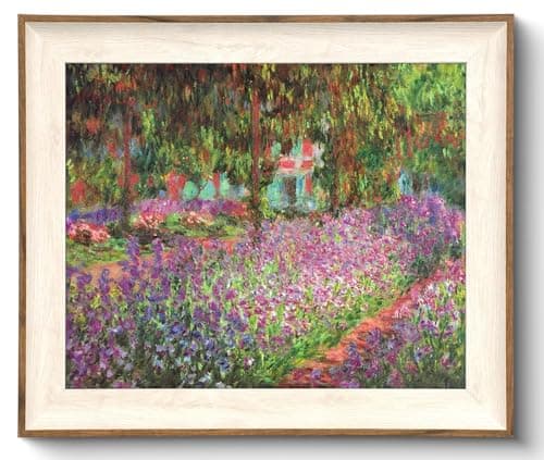 Framed Canvas Wall Art Decor Vintage Claude Monet Wall Art Prints Aesthetic Room Decor Claude Monet Impressionist Landscape Painting Monet Garden Flowers Picture Wall Decor Artwork for Living Room Bedroom Home Kitchen 10x12Inch