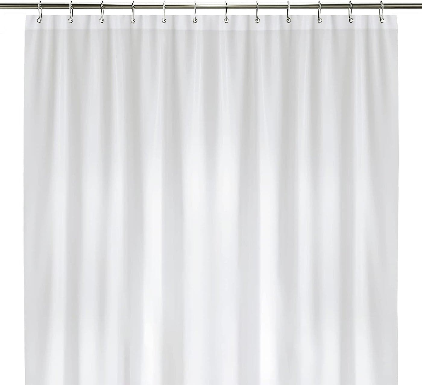 LiBa Bathroom Shower Curtain Waterproof Plastic Shower Curtain Premium PEVA NonToxic with Rust Proof Grommets White 8G Heavy Duty Bathroom Accessories 72x84