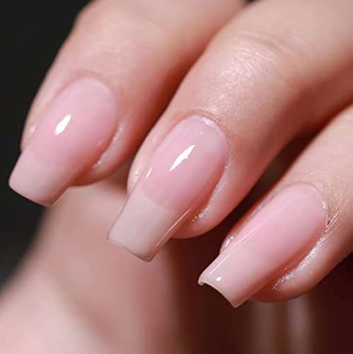 FZANEST Nude Pink Gel Nail Polish 15ml Sheer Nude Rose Jelly Neutral Base Color Gel Polish Nail Concealer Soak Off Uv LED Nail Lamp French Nail Art Gifts for Women Upgrade to Hema TPO Free