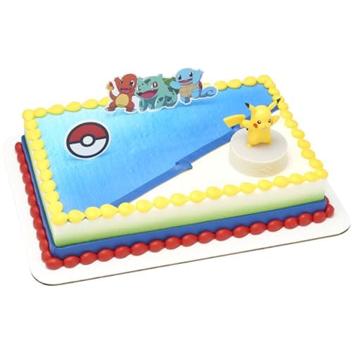 DecoSet Pokmon Light Up Pikachu Cake Topper 3 Piece Decoration Set Birthday Decorations For All Size and Shape Cakes For Birthday And Celebrations