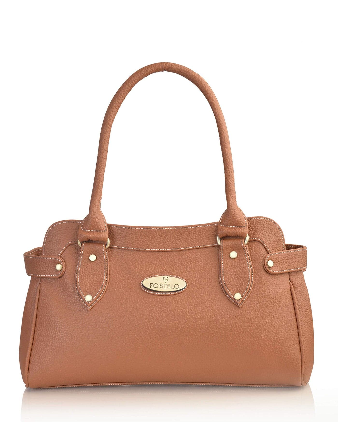 Fostelo Women's Lopez Satchel Tote Handbag for Women | Tote Bag for Work | Ladies Purse | Stylish Shoulder Bag | Gift For Women | Tan