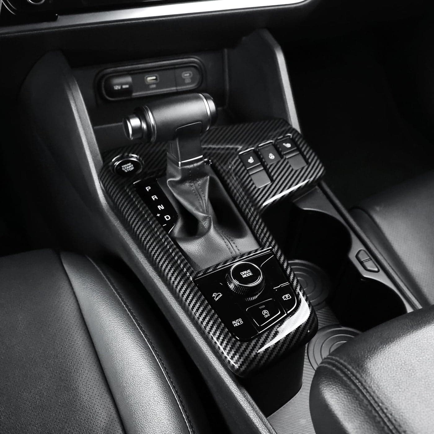 YOUTOOCAR Carbon Fiber Pattern Car Manual Gear Shift Panel Cover Interior Trim Compatible with Kia Sportage 20232025 Accessories