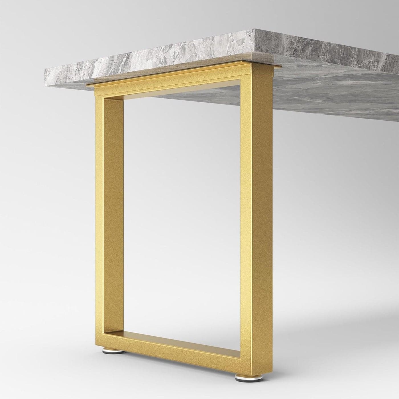 Cartvilla Metal Table Legs 28 inch Height x 24 inch Wide with Adjustable Protector Feet Metal Furniture Legs for Coffee Table Cocktail Table Square Tube Leg Bear Up to 800lb Gold Set of 2
