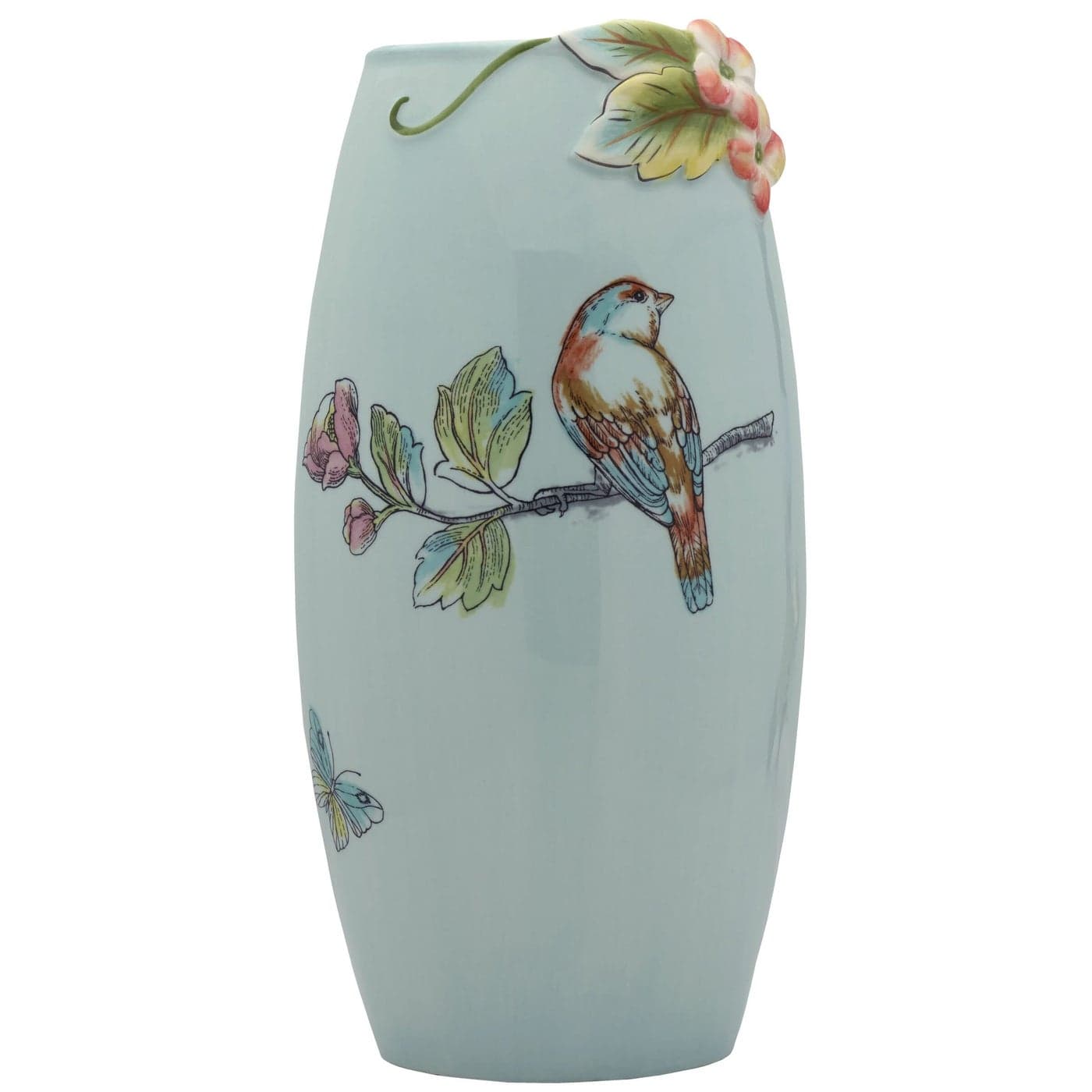 Fitz Floyd Fitz and Floyd English Garden Ceramic Flower Vase 1025 Inch Blue
