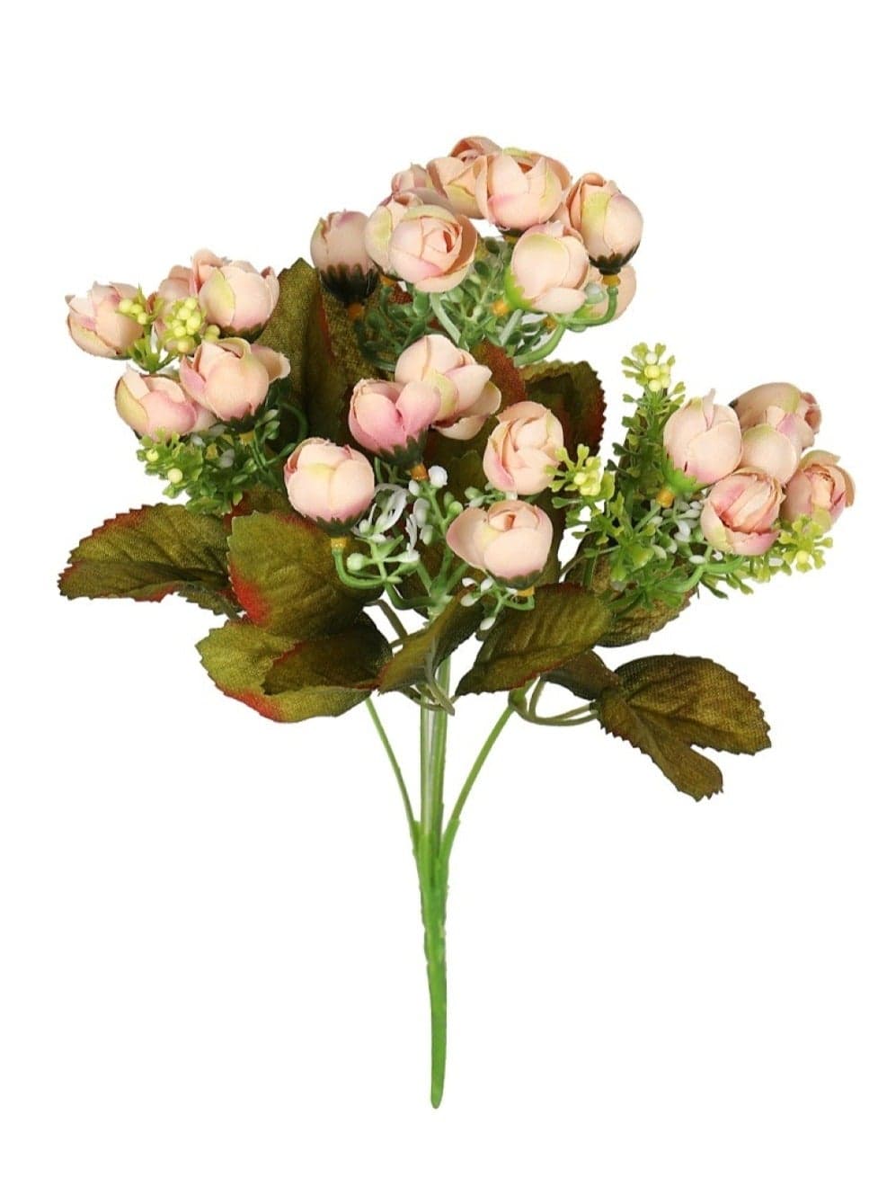 "Miniature Elegance: Artificial Mini Peony Flowers Bouquet Pink