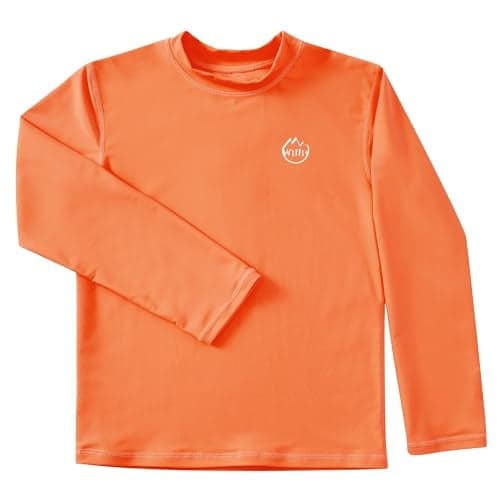 Willit Boys Rash Guard Swim Shirt Baby/Toddler Long Sleeve UPF 50+ Sun Protection SPF Quick Dry Shirt Orange 18-24 Months