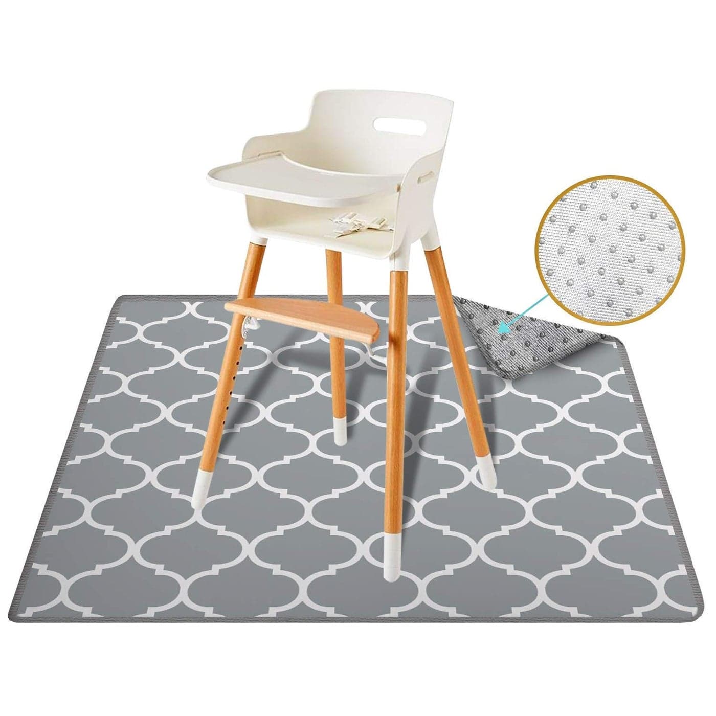 XL Baby Splat Mat for Under Highchair Kids Room Art Floor Cover Food Spills Easy to Clean Child Safe Ideal Under Pet Dish Litter Box Clear Round