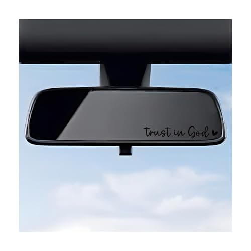 DXNQ 4PCS Trust in God Rearview Mirror Decals Automotive Vinyl Rear View Mirror Decorative Stickers Waterproof Trust in God Stickers for Car Truck Laptop Car Accessories Black