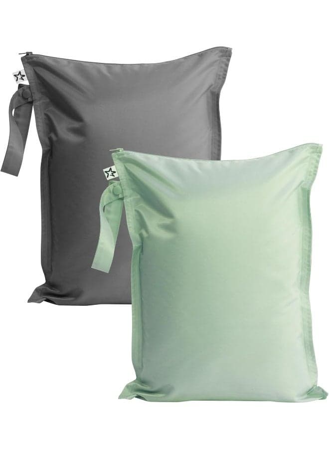 Tiny Twinkle Mess-proof Wet Bags 2 Pack Waterproof and Washable Bag for Travel storage, Stroller, Daycare, Baby Diapers, Yoga, Beach, Pool, Wet Toddler Swimsuits