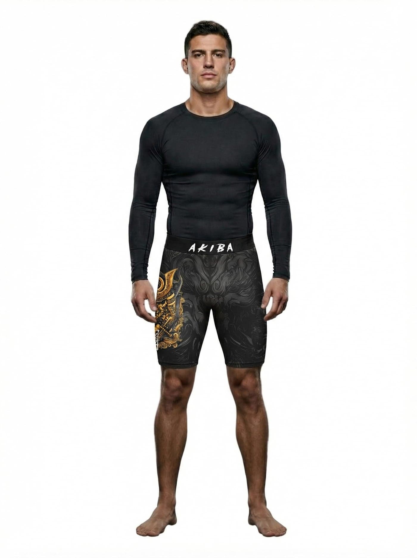 AKIBA Mens Sport Performance Compression Short (36) Black