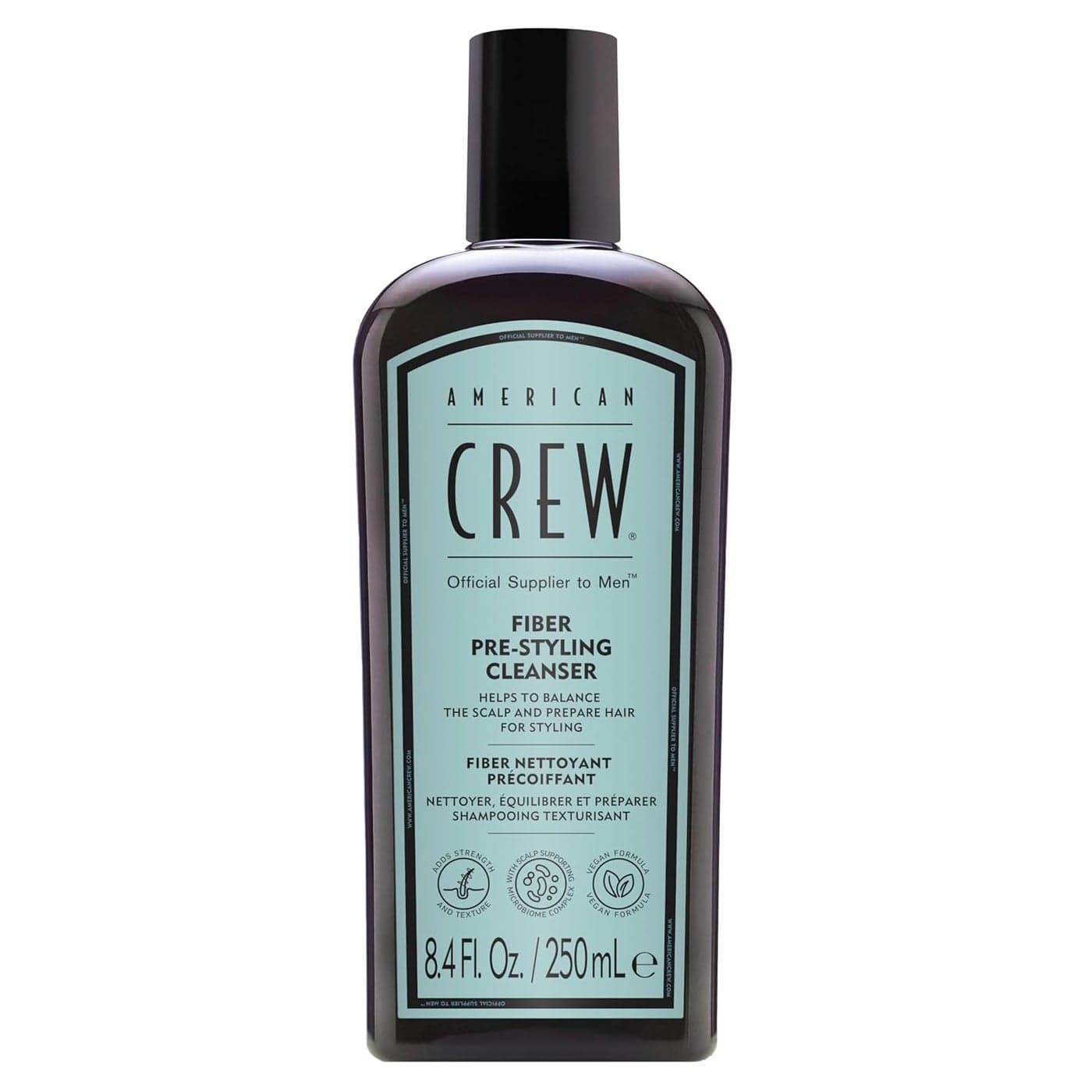AMERICAN CREW Mens PreStyler Fiber Shampoo for Damaged Fine Hair Strengthening Shampoo Adds Thickness Shine Vegan 84 fl oz