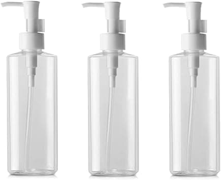 3Pcs 100ml Empty Refillable Clear Plastic Pump Bottle Travel Bottle Make Up Cosmetic Container Dispenser for Lotion Shampoo