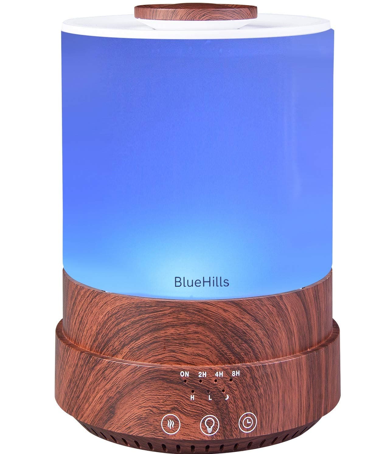 BlueHills Premium 2500 ML XL Essential Oil Diffusers - 30 Hr Run Aromatherapy Diffuser & Air Humidifier Mist for Large Room - 7 LED Colors Oil Diffuser Essential Oils for Home w/Auto Shut Off - F003