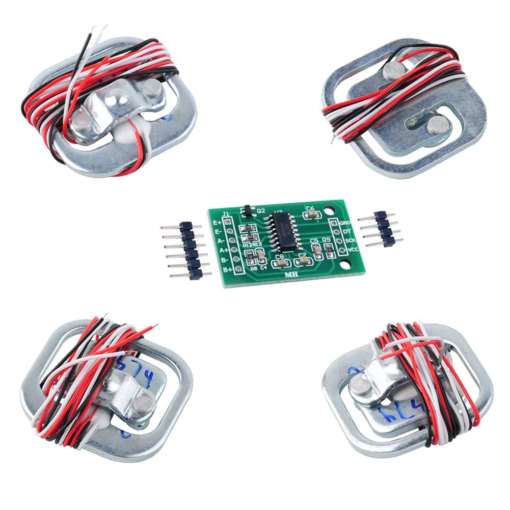 4pcs 50kg Load Cell Half Bridge Strain Gauge Human Body Scale Weight Sensor 1pcs HX711 Amplifier AD Module for Arduino