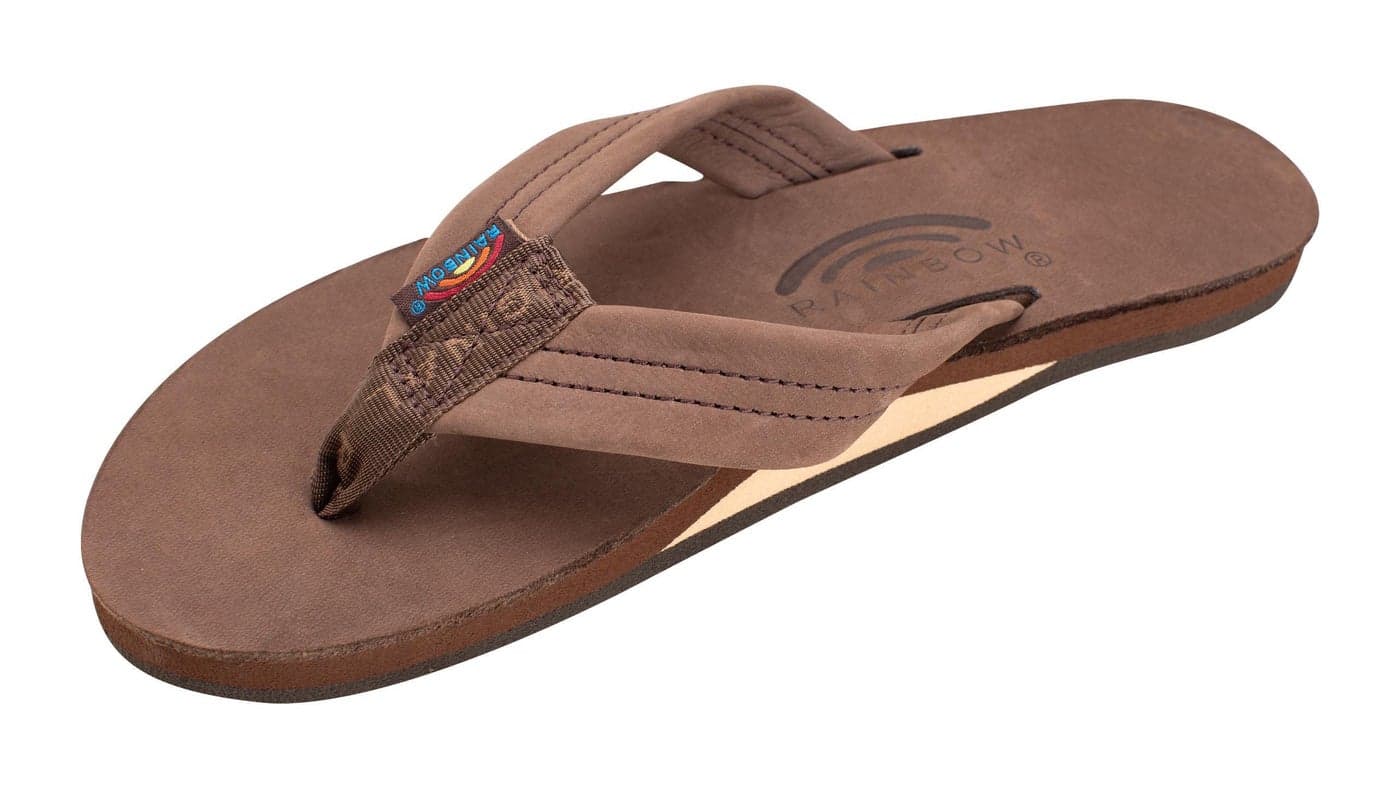 Rainbow Womens Single Layer Wide Strap Sandals - Expresso L10