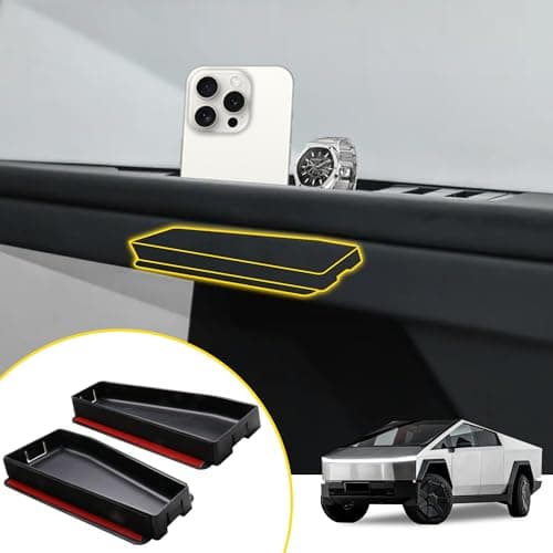 RERPRO 2 Pack Front Door Handle Storage Box Inserts Tray Compatible with 2023 2024 2025 Tesla Cybertruck Interior Accessories, Front Side Door Handle Hidden Organizer For Tesla Cyber Truck, Black