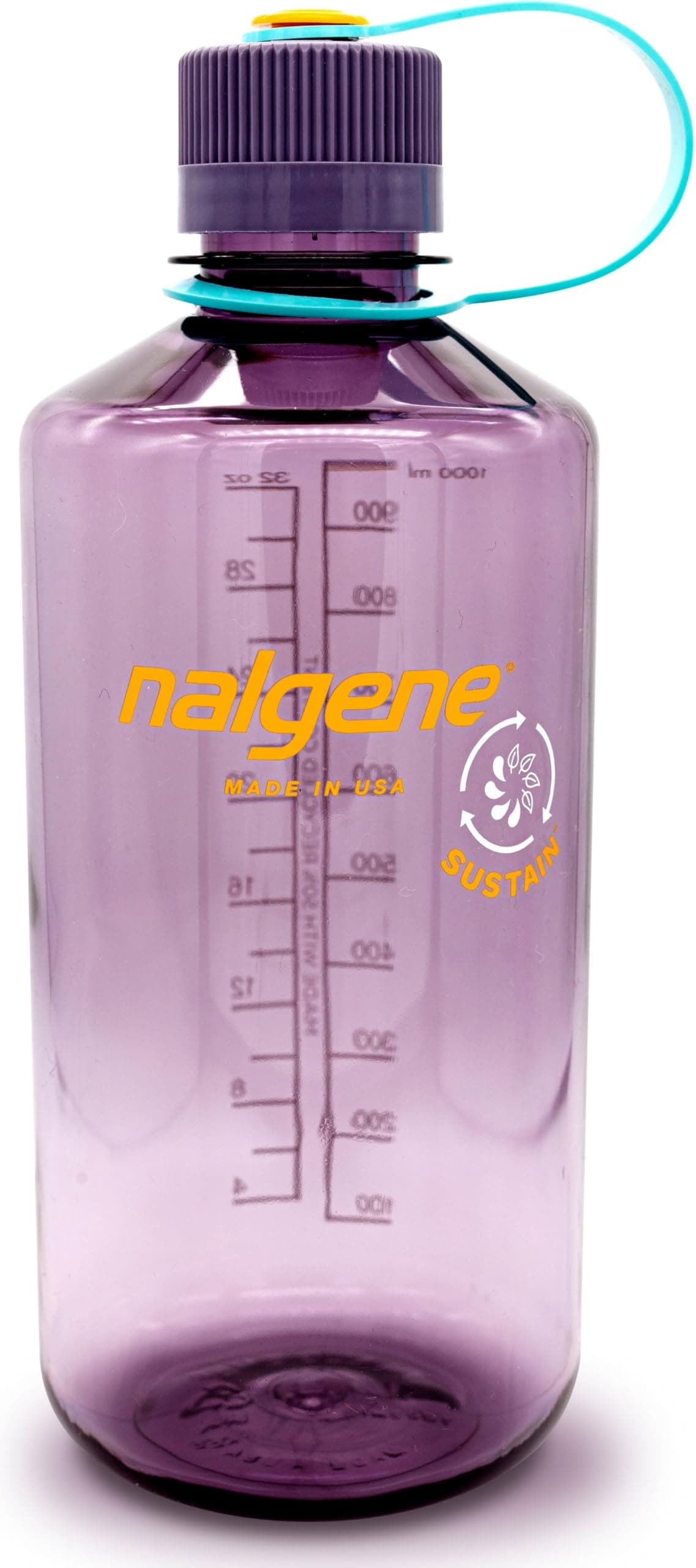Nalgene Leak Proof Tritan BPAFree Water Bottle 32 oz Narrow Mouth Made in the USA for Outdoor Use Daily Hydration Aubergine