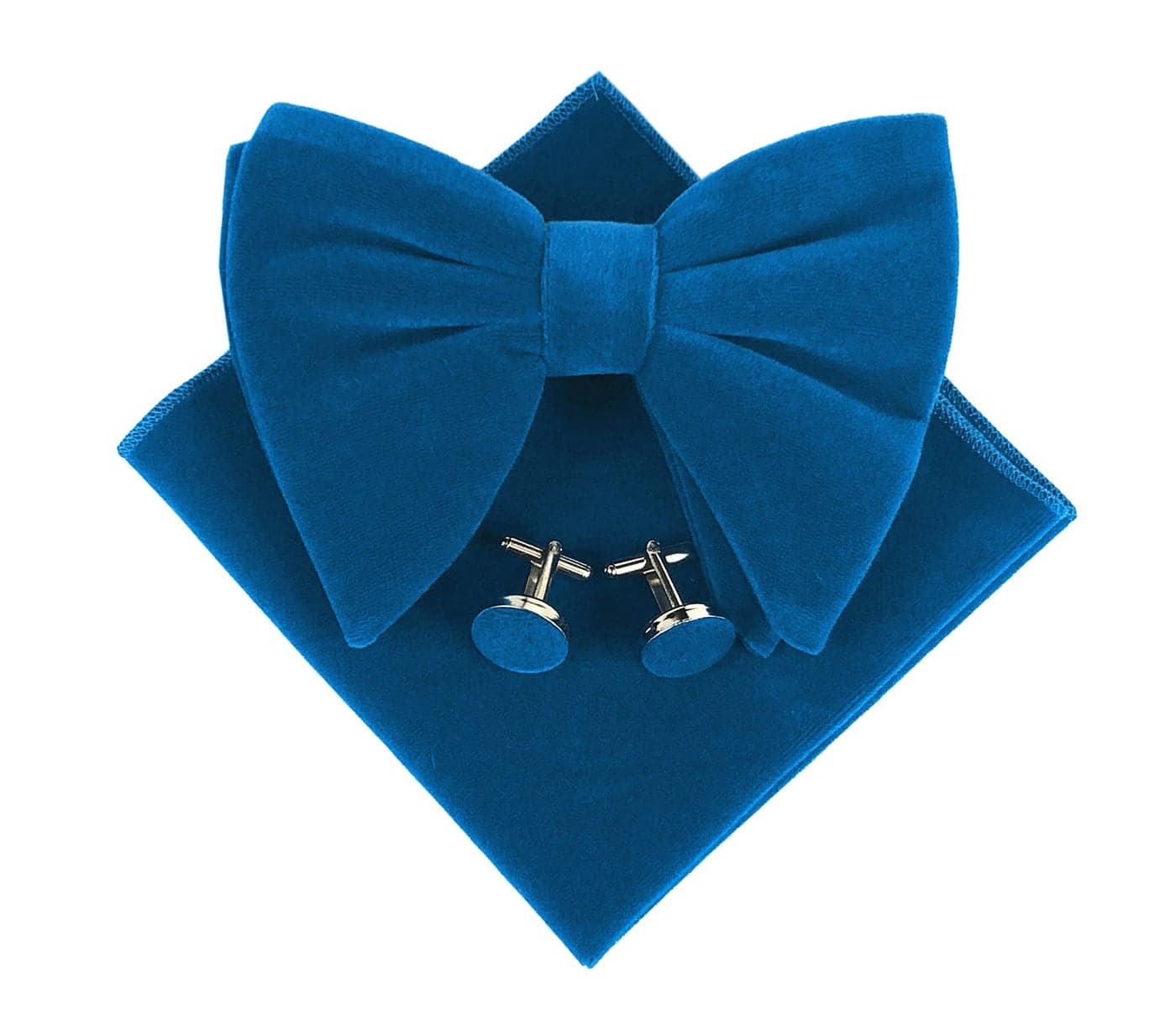 Kihatwin Dark Teal Oversized Velvet Bow Tie Designer Wedding Formal Mens Pre-Tied Big Bow Tie Pocket Square Set for Grooms