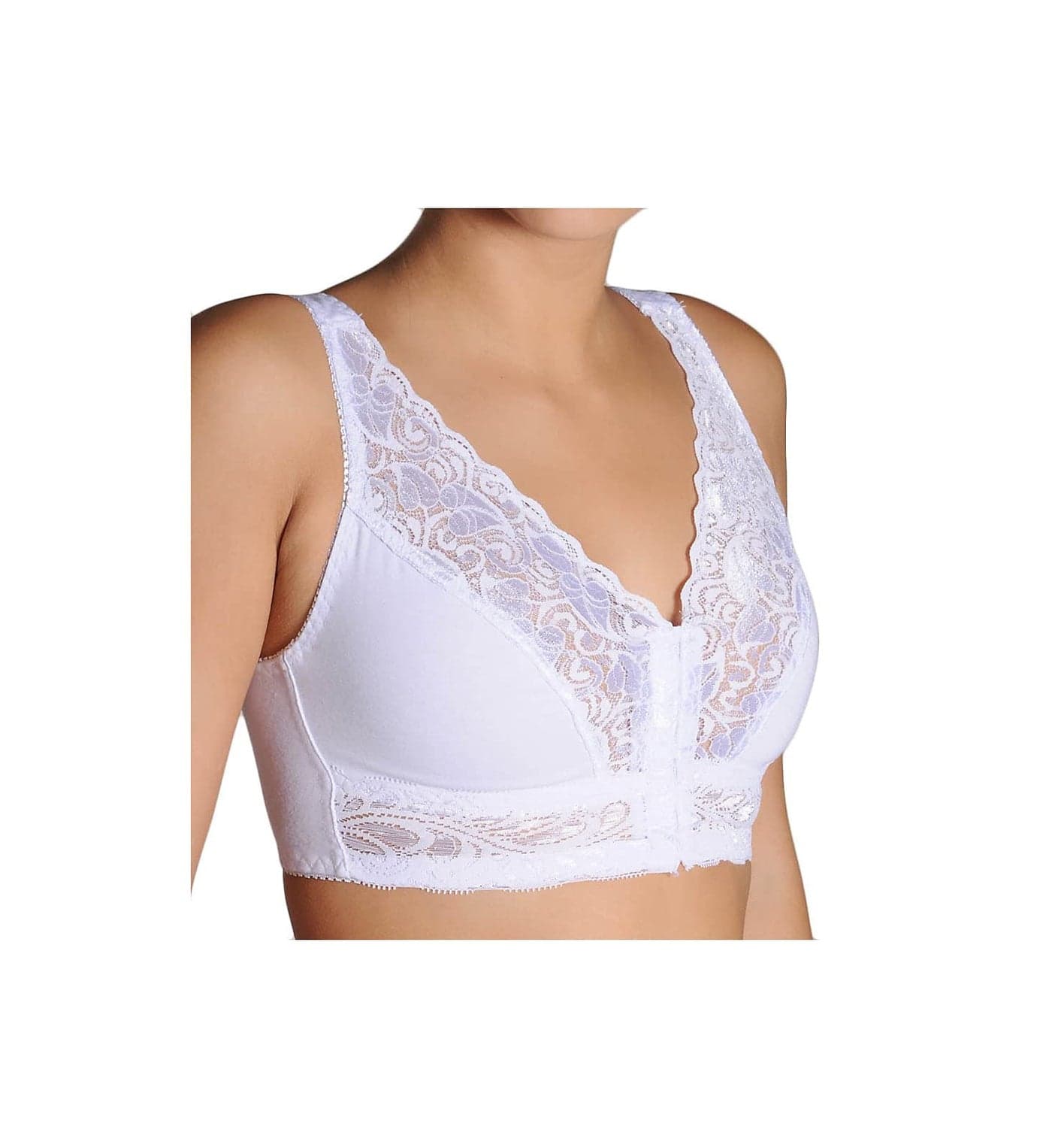 Valmont Lacy Leisure Bra Style (Front Hook) WHT, 36DD