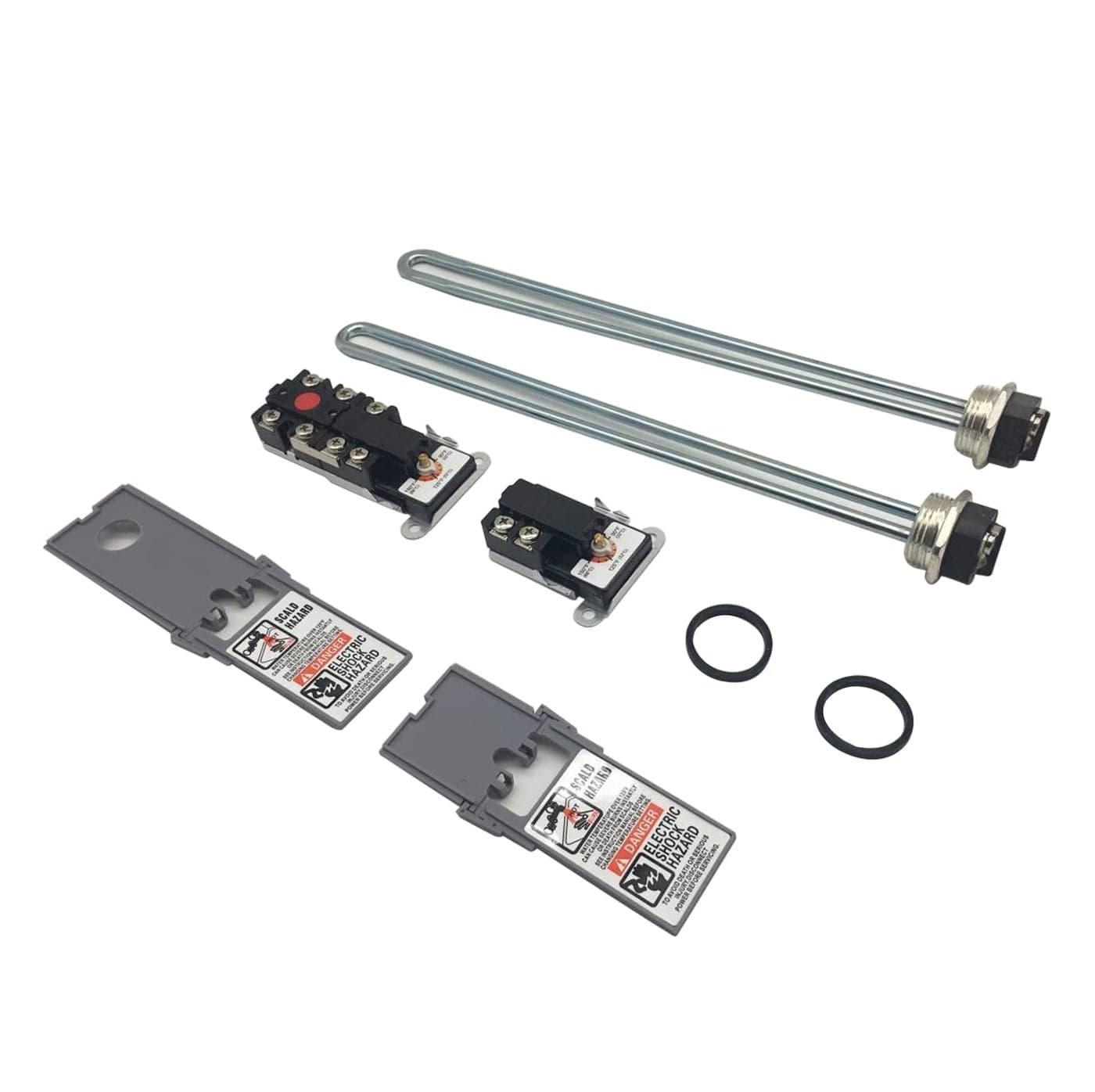 Electric Water Heater Tune-Up Kit, Includes Two 4500W 240V Water Heater Elements, Upper Thermostat, Lower Thermostat, Two Protective Covers, Two Elements Gaskets