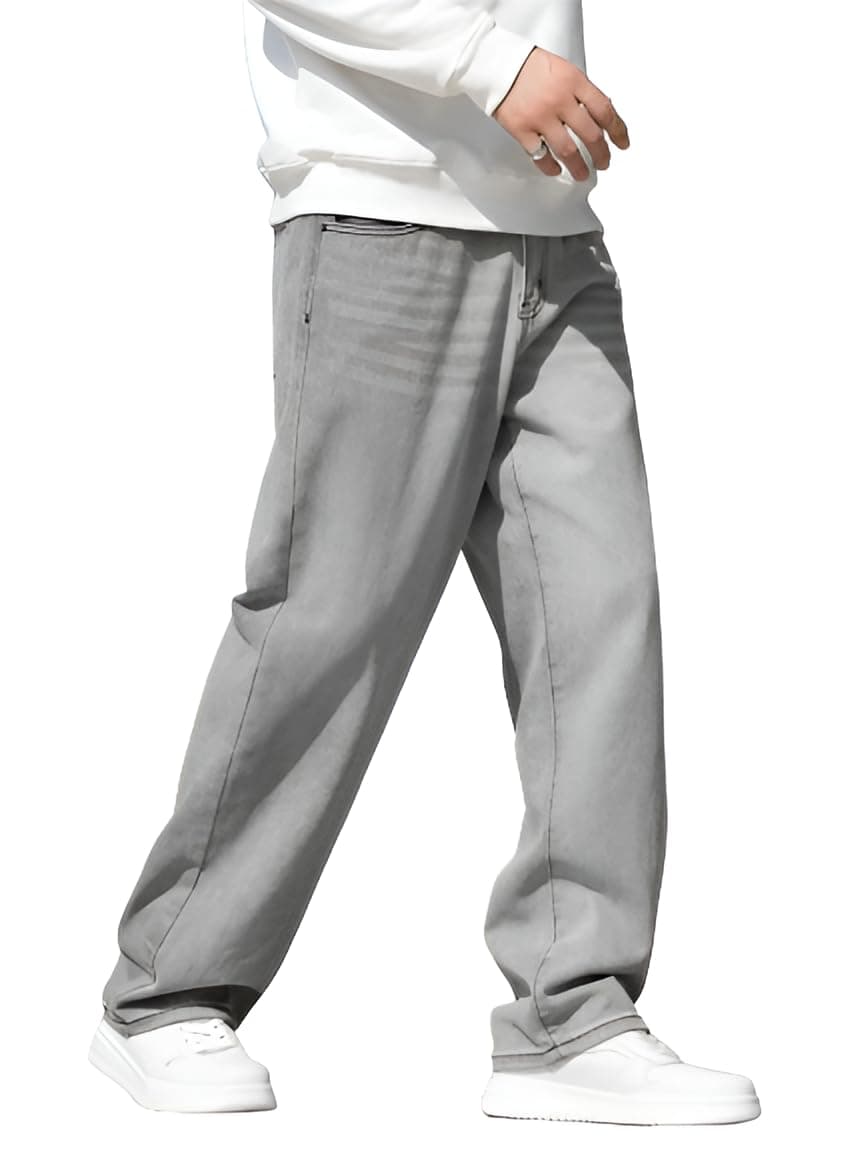 Ben Martin Grey Men Jeans || Baggy Fit Jean's for Man || Loose Fit High Rise Denim || Stretchable Casual Wear Jean,s || Dance Rap Rapping Style Pant for Men || Denim Cotton Jeans 30 (1)