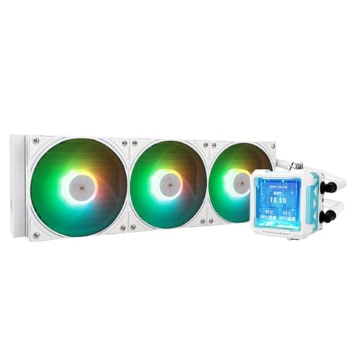 Thermalright FW PRO 360 ARGB White-360mm AIO CPU Liquid Cooler,IPS LCD Screen with 320 * 320 Resolution,for AM4/AM5/Intel LGA1700/1851,’2.73 inch’Magnet-Absorbent LCD Screen for Images