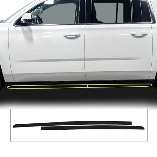 BOGAR TECH DESIGNS for GMC Yukon XL 2015-2020 Lower Side Chrome Delete – Precut Vinyl Trim Overlay, Gloss Black Blackout Look