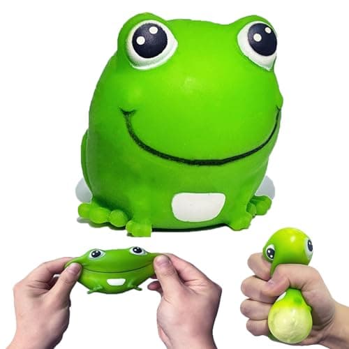 Frog Stress Balls Squeeze Toy for Anxiety Relief Frog Squishy Sensory Toys for Adults and Kids Stretch and Squeeze Cute Animal Stress Balls Dough Ball Frog Toys for Party Favors