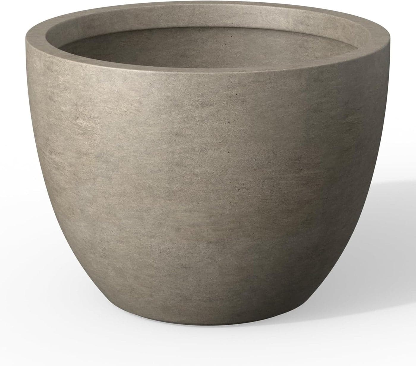 Kante 142 Inch Round Concrete Planter Classic Large IndoorOutdoor Plant Pot with Drainage Hole and Rubber Plug Suitable for Gardens and Patios Weathered Concrete