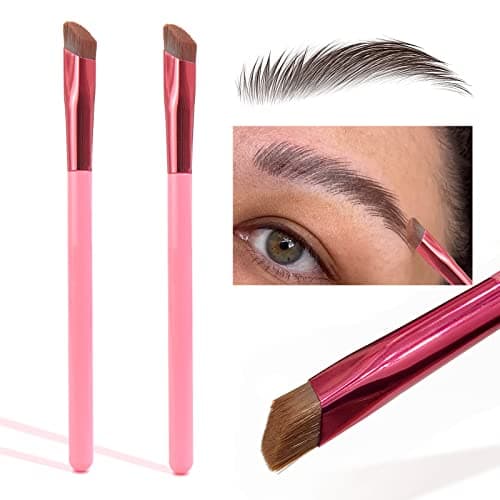 2PCS Multifunction Eyebrow Brush Make Hair Like Strokes at All Eye Brow Concealer Contour Brush Professional Square Angled Eyebrow Brush for Eye Brow Makeup